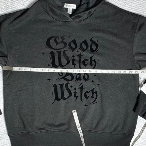 NWT Wildfox Black Graphic "Blake" Sweatshirt "Good Witch Bad Witch" Size L - Picture 8 of 12